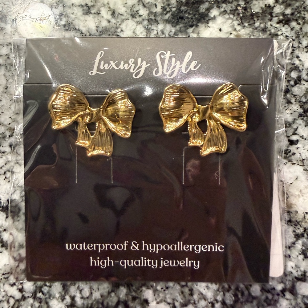 Bow 18k Gold Plated Earrings